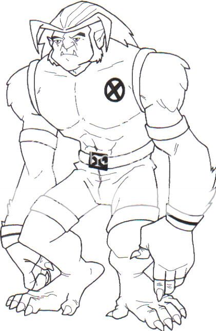 X men coloring pages beast body